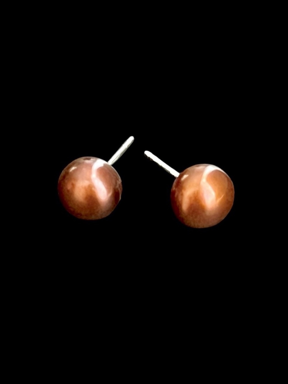 🔴SALE🔴 Vintage sterling silver chocolate pearl stud earrings
